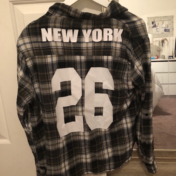 black and white New York jersey flannel - Picture 2 of 2